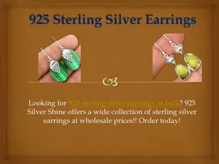 925 Sterling Silver Earrings Wholesaler