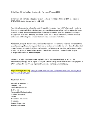 global stem cell market size overview key players