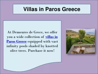 Villas in Paros Greece