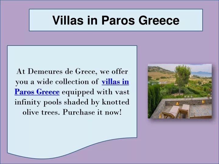 villas in paros greece