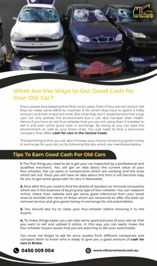 What Are The Ways To Get Good Cash For Your Old Car?