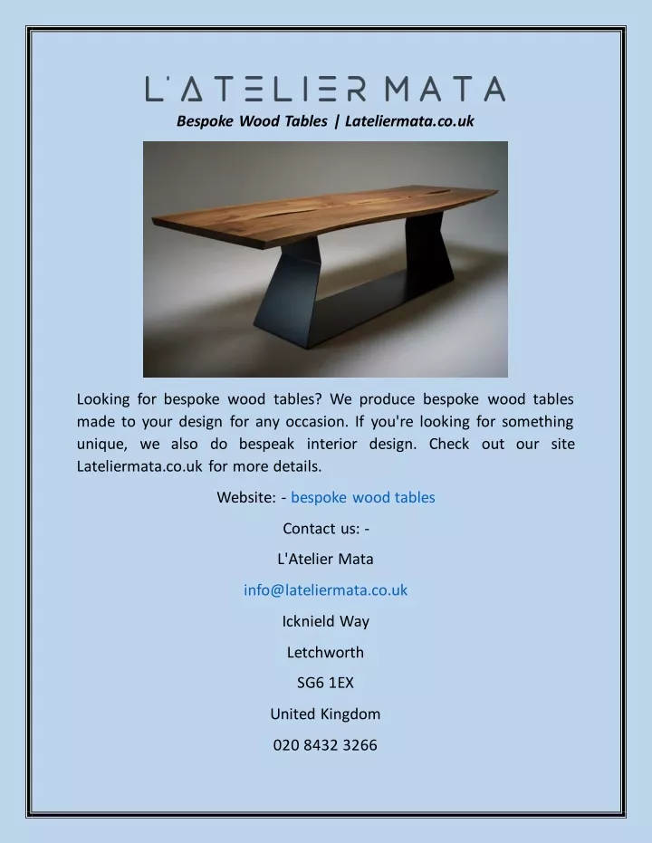 bespoke wood tables lateliermata co uk