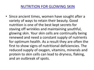 NUTRITION FOR GLOWING SKIN