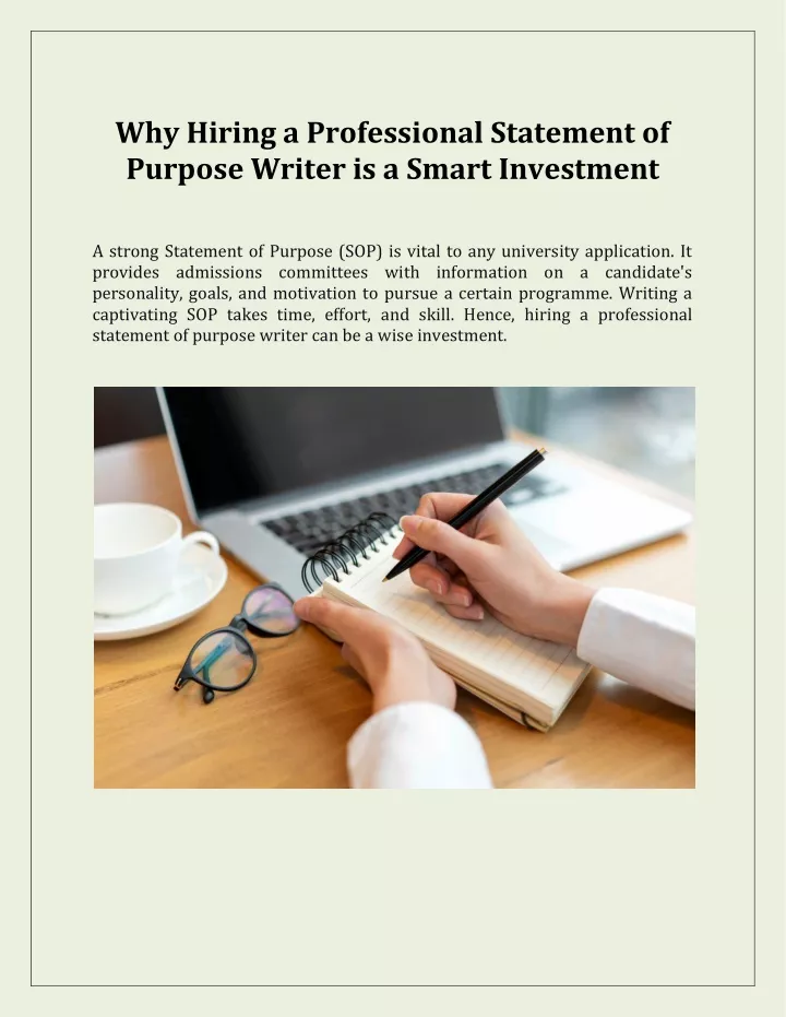 why hiring a professional statement of purpose