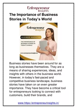 The Importance of Business Stories in Today’s World
