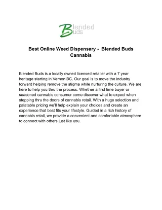 Best Online Weed Dispensary -  Blended Buds Cannabis