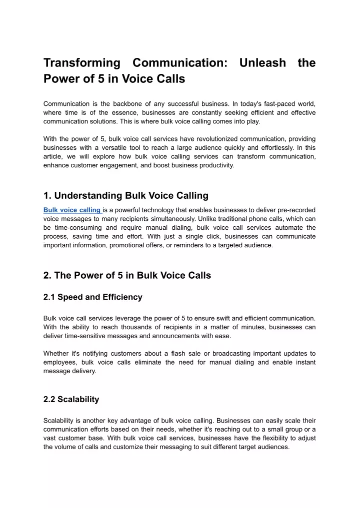 transforming power of 5 in voice calls