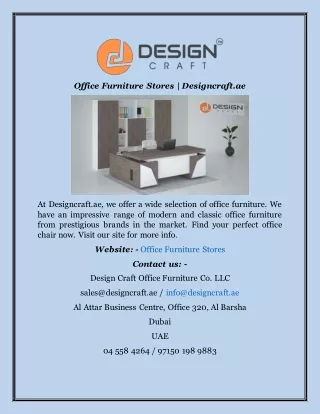 Office Furniture Stores  Designcraft.ae