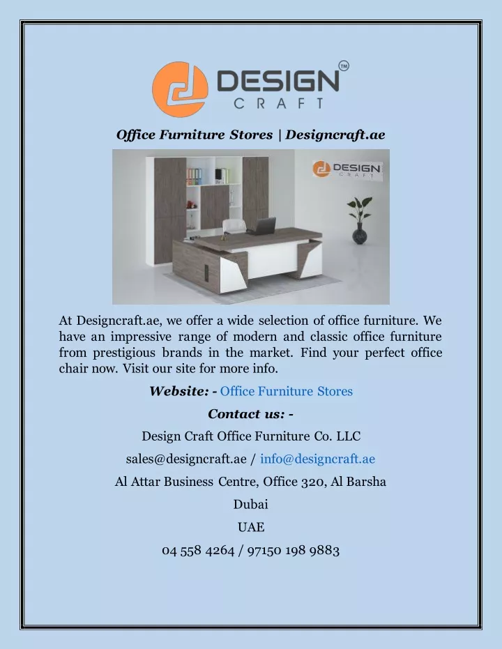 office furniture stores designcraft ae