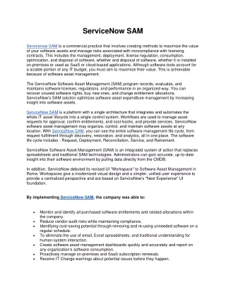 servicenow sam