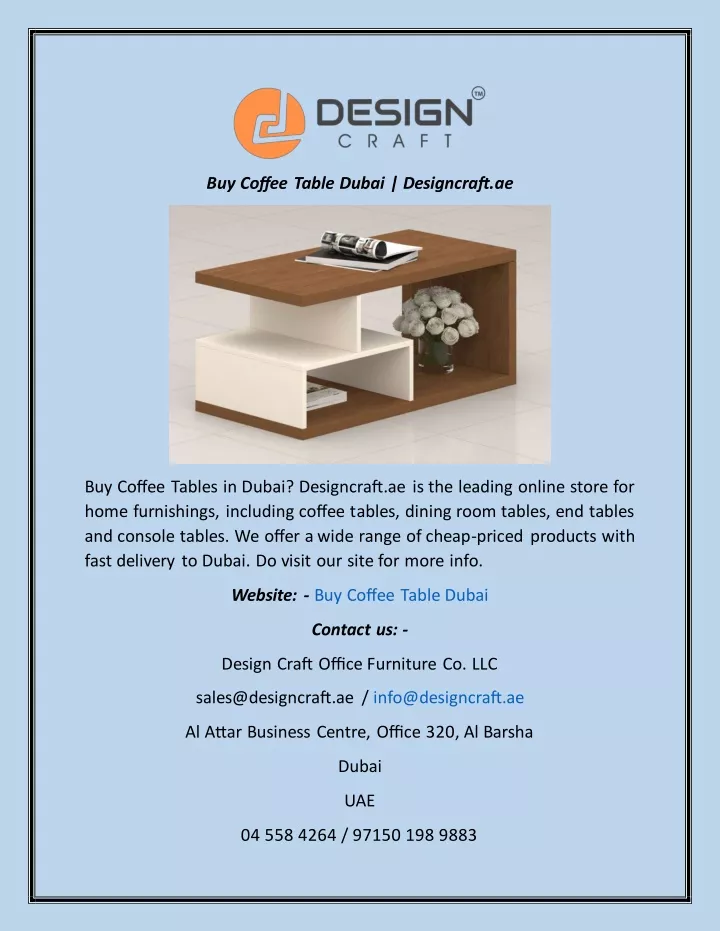 buy coffee table dubai designcraft ae