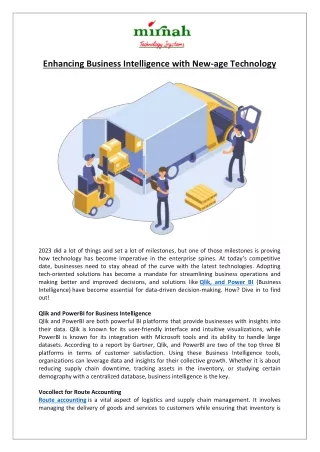Enhancing Business Intelligence with New-age Technology