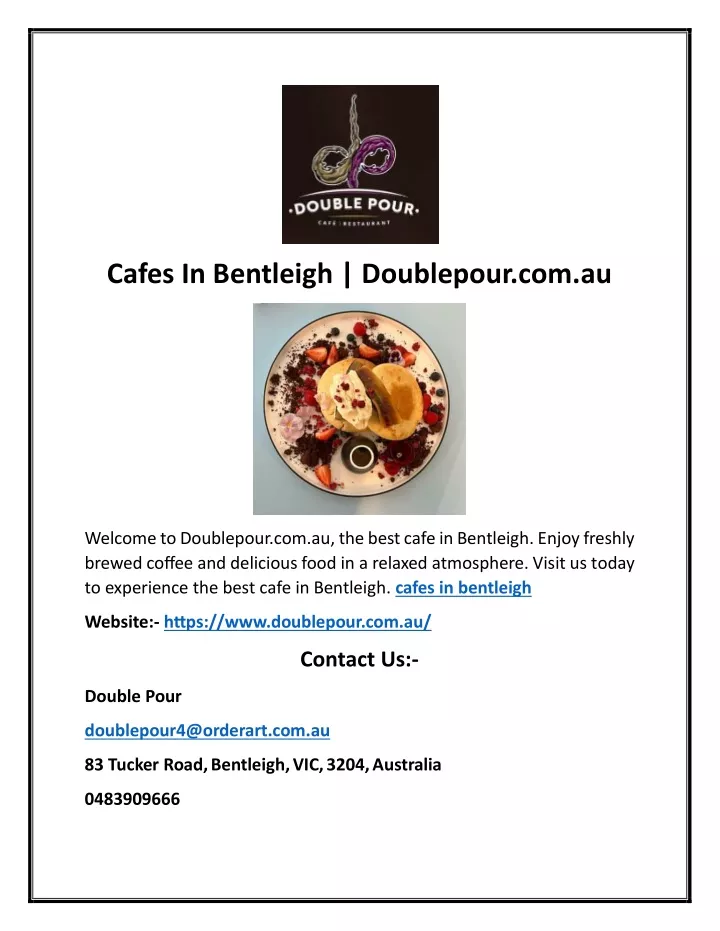 cafes in bentleigh doublepour com au