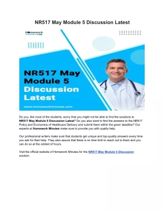 nr517 may module 5 discussion latest