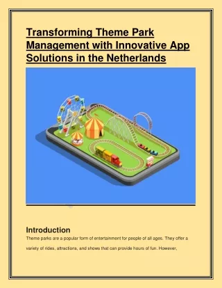 Revolutionizing Theme Park Management: Unleashing Innovative App Solutions