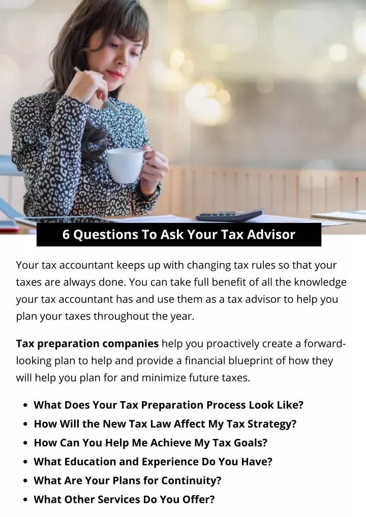 6 questions to ask your tax advisor