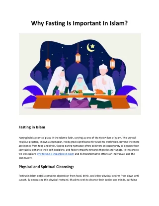 why fasting is important in islam