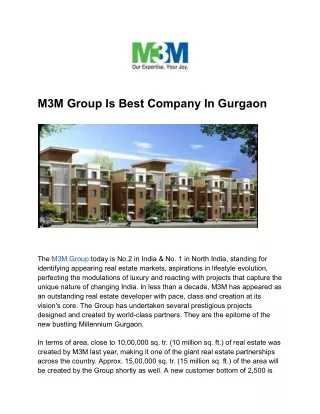 M3M Group Is Best Company In Gurgaon