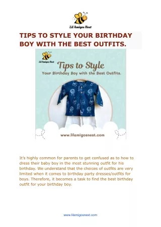 TIPS TO STYLE YOUR BIRTHDAY BOY WITH THE BEST OUTFITS