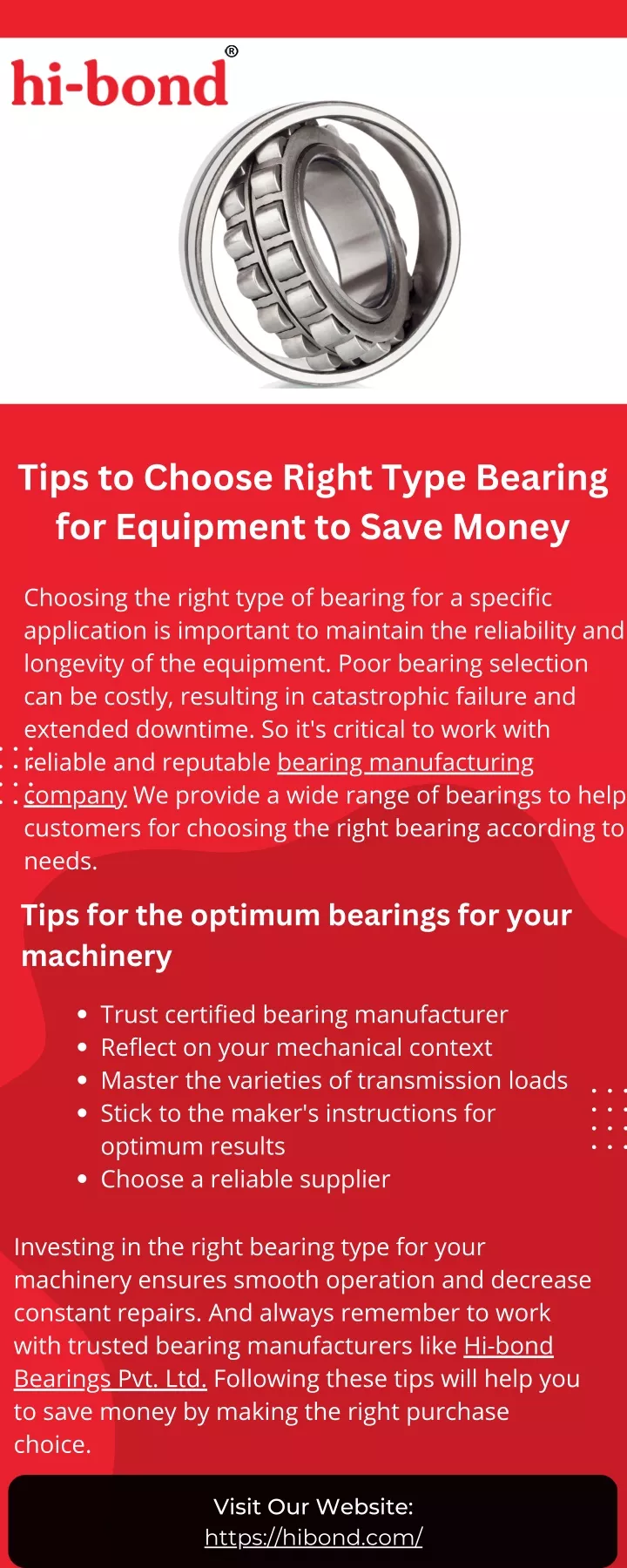 tips to choose right type bearing for equipment