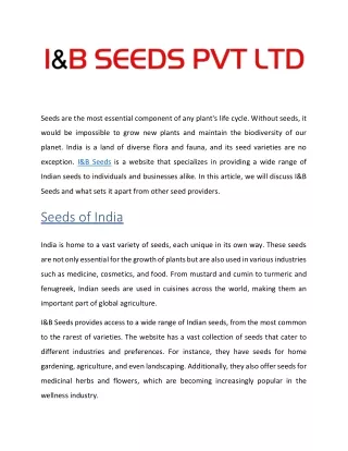 seeds are the most essential component