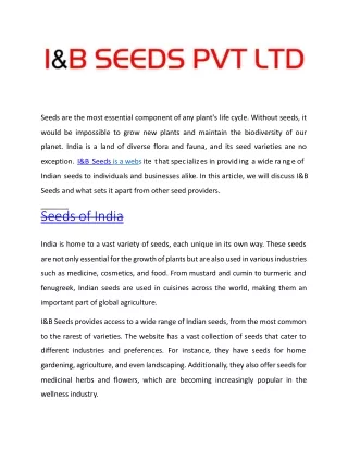 IandBSeeds