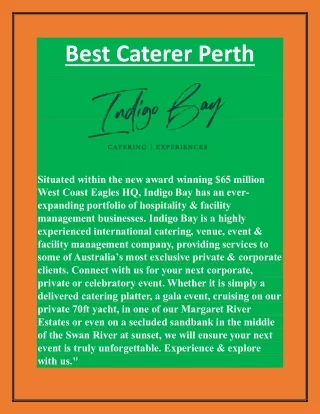 Best Caterer in Perth