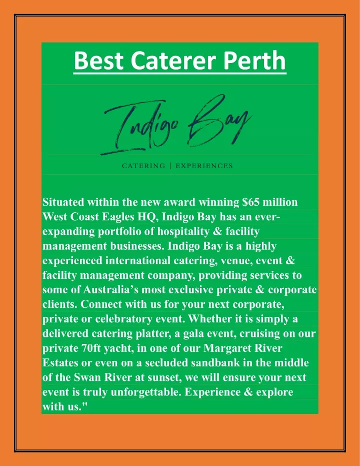 best caterer perth