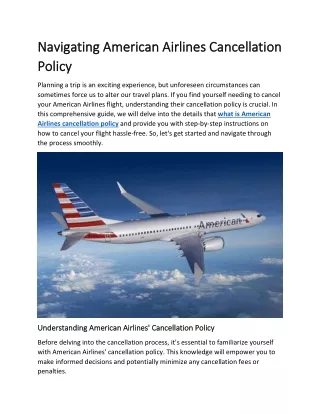 Navigating American Airlines Cancellation Policy