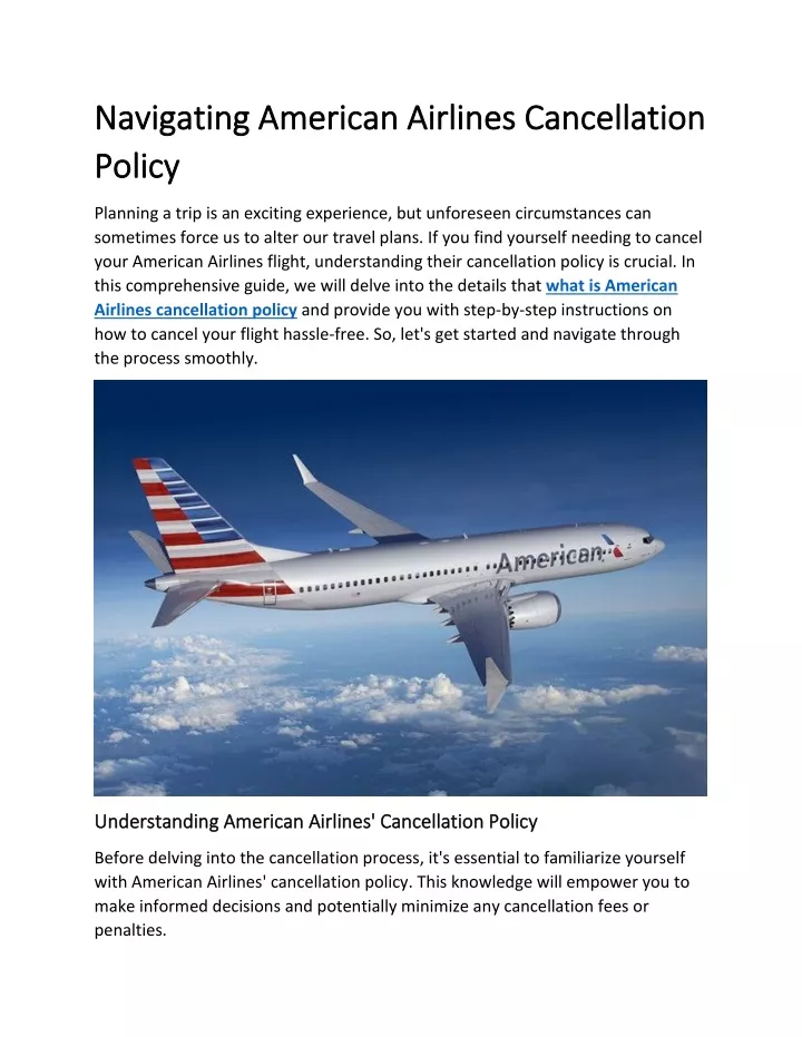 navigating american airlines cancellation