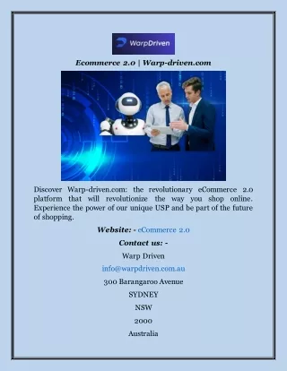 ecommerce 2 0 warp driven com