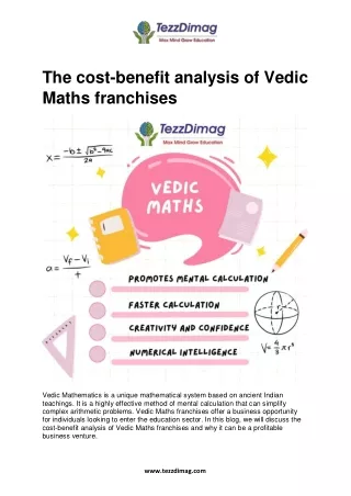 The cost-benefit analysis of Vedic Maths franchises