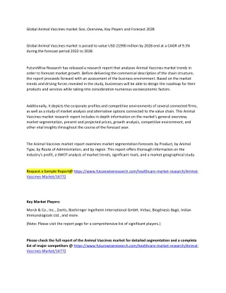 global animal vaccines market size overview