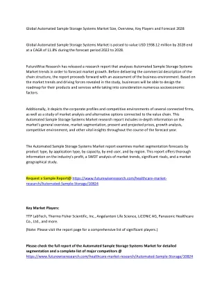 global automated sample storage systems market