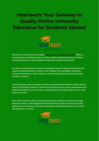 interteach your gateway to quality online