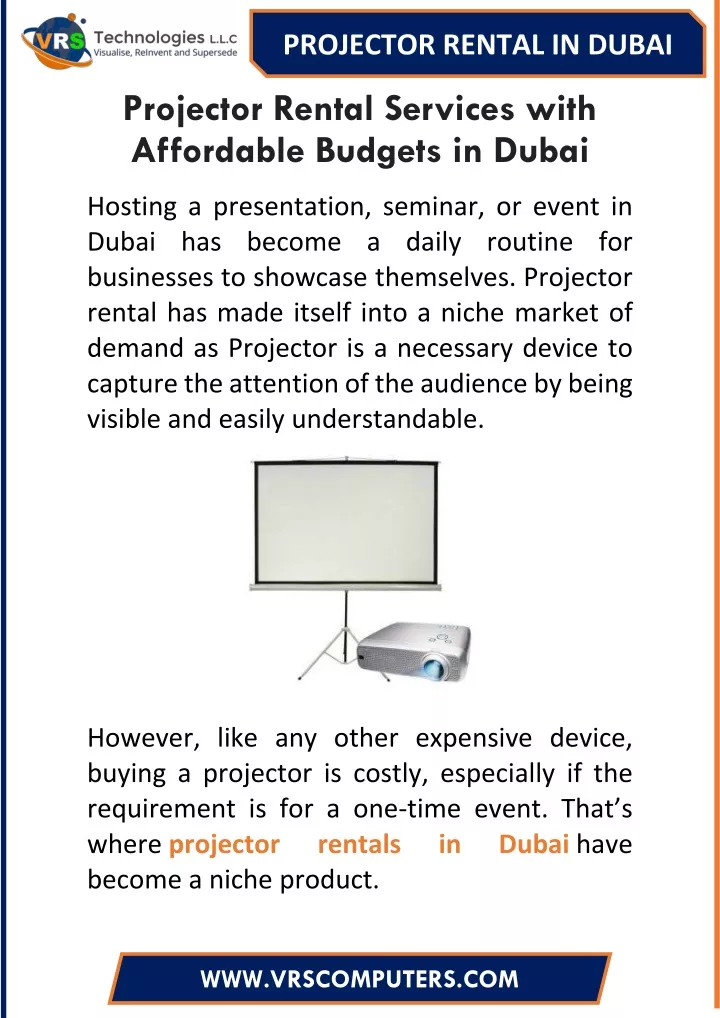 projector rental in dubai