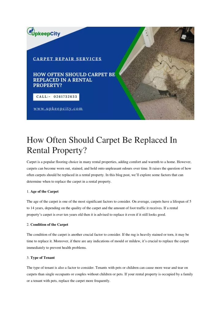 how often should carpet be replaced in rental