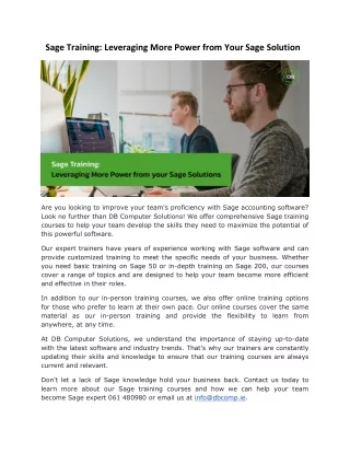 sage training leveraging more power from your