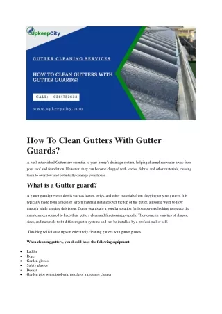 How To Clean Gutters With Gutter Guards