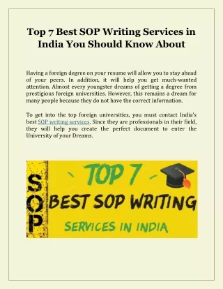 top 7 best sop writing services in india