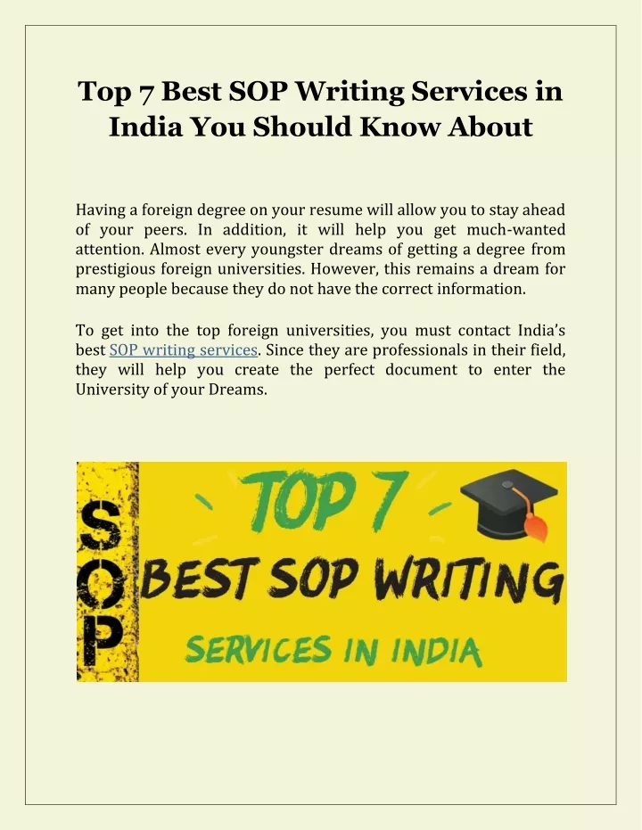 top 7 best sop writing services in india