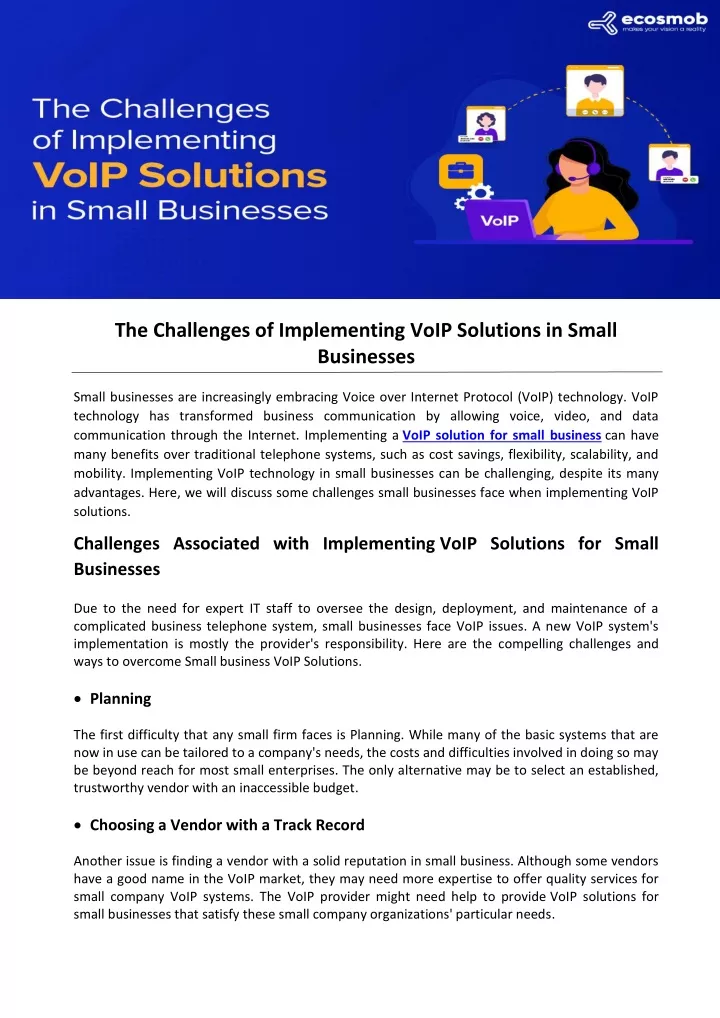 the challenges of implementing voip solutions