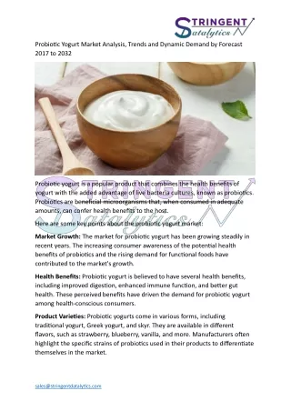 probiotic yogurt market analysis trends