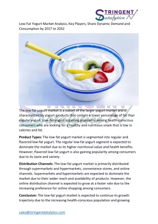 low fat yogurt market analysis key players share