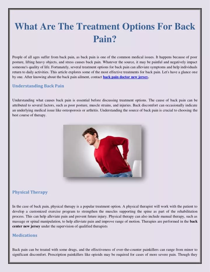 what are the treatment options for back pain