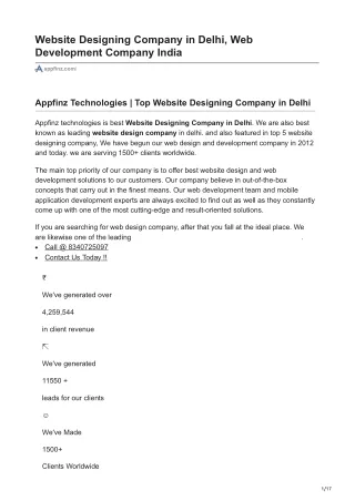 appfinz.com-Website Designing Company in Delhi Web Development Company India