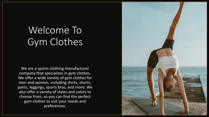 welcome to gym clothes