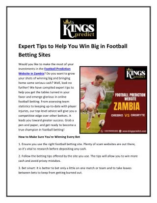 expert tips to help you win big in football
