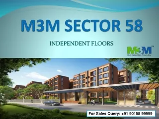 M3M SECTOR 58 Low Rise Independent Floors in Gurgaon