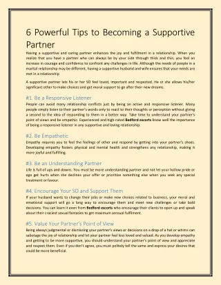 6 powerful tips to becoming a supportive partner